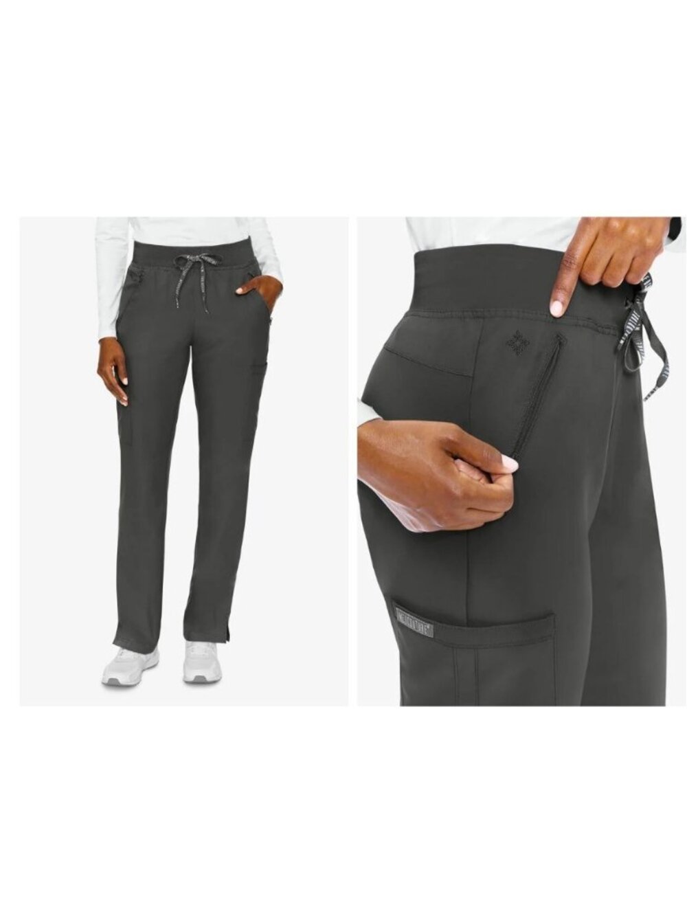 MED COUTURE multi pocket cargo women's scrub pants -XL (tall) - 8747 Pewter